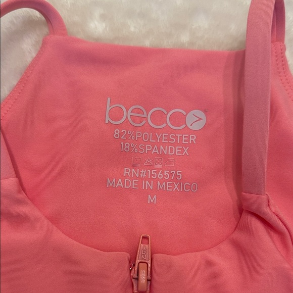 Becco Pink Zip-Front Active Top / Sports Top Medium - Picture 2 of 4